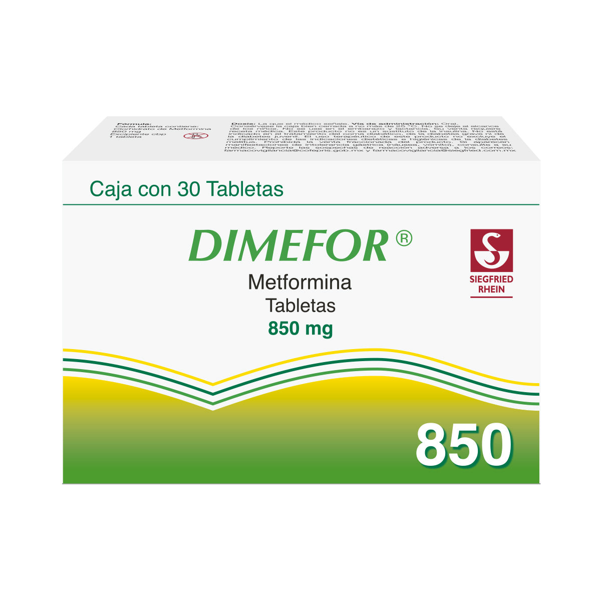 Dimefor 850 Mg Con 30 Tabletas