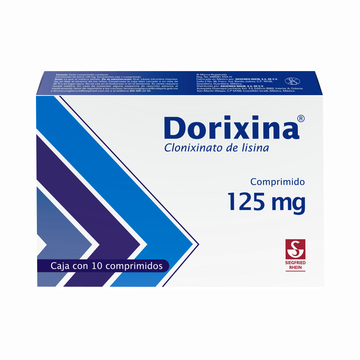 Dorixina 125 Mg - Caja Con 10 Comprimidos (Clonixinato De Lisina)