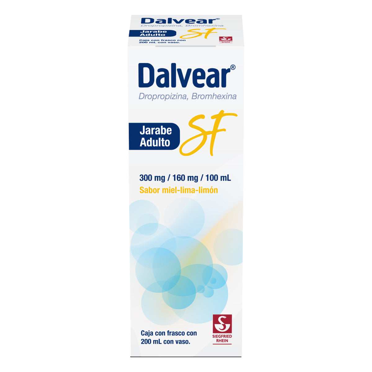 Dalvear Sf Adulto 300 Mg / 160 Mg - Jarabe Sabor Miel Y Lima Limón 200 Ml (Dropropizina Y Bromhexina