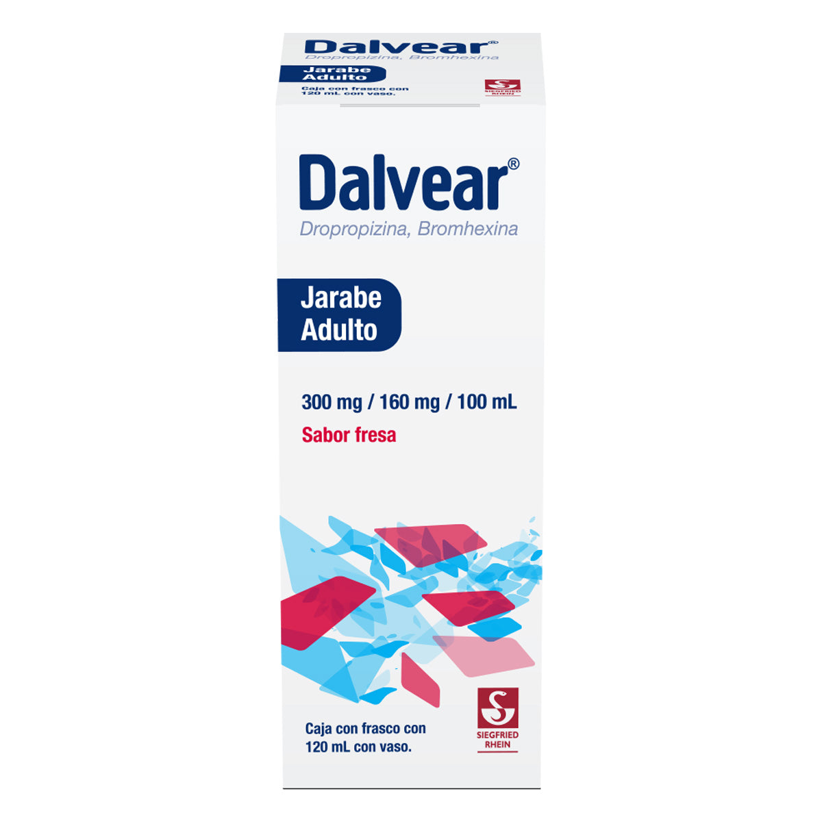 Dalvear Adulto 300 Mg / 160 Mg - Jarabe Sabor Fresa 120 Ml (Dropropizina Y Bromhexina)