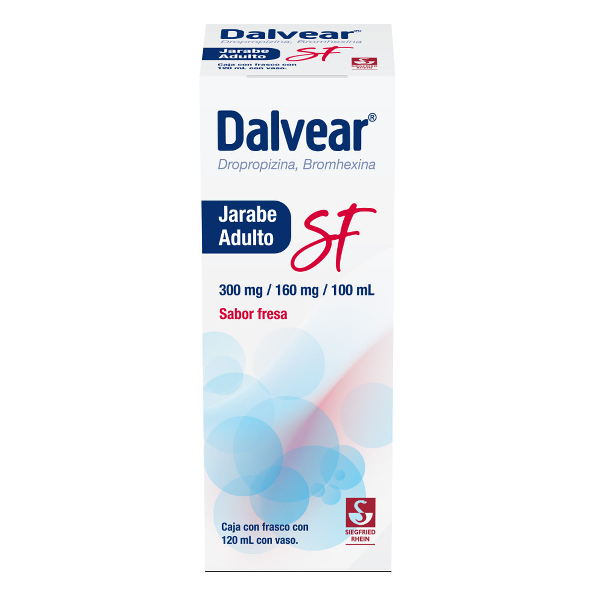 Dalvear Sf Adulto 300 Mg / 160 Mg - Jarabe Sabor Fresa 120 Ml (Dropropizina Y Bromhexina)