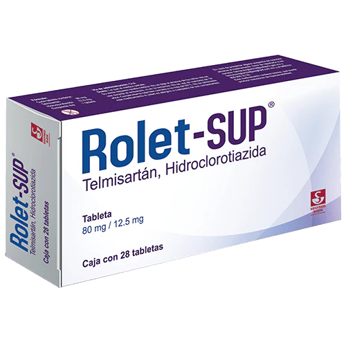 Rolet Sup 80 Mg / 12.5 Mg - Caja Con 28 Tabletas (Telmisartán E Hidrocloratiazida)