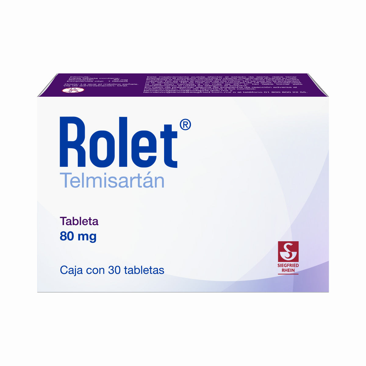 Rolet 80 Mg - Caja Con 30 Tabletas (Telmisartán)