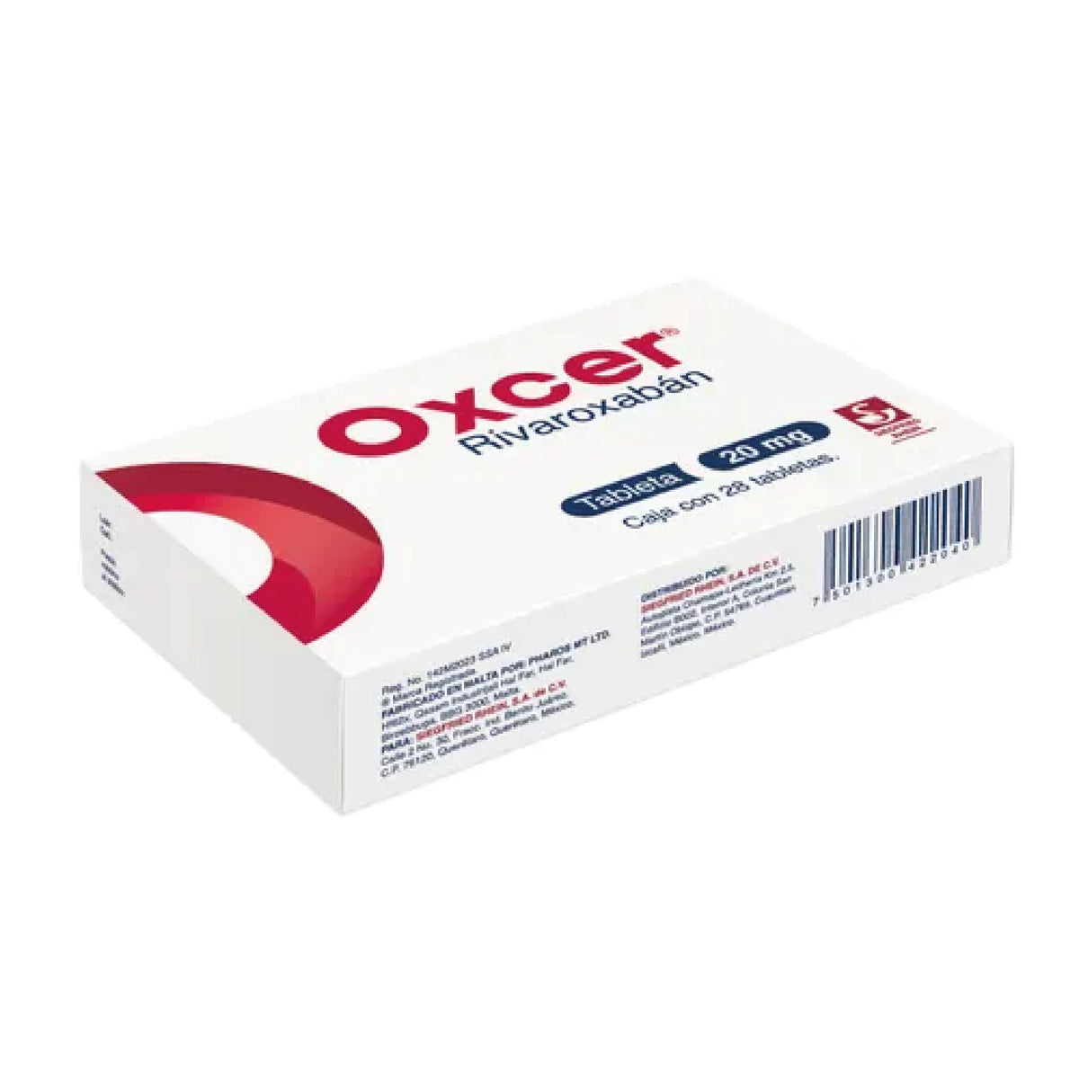 Oxcer 20 Mg - Caja Con 28 Tabletas (Rivaroxabán)