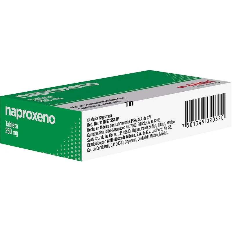 Naproxeno 250 Mg Con 30 Tabletas Amsa