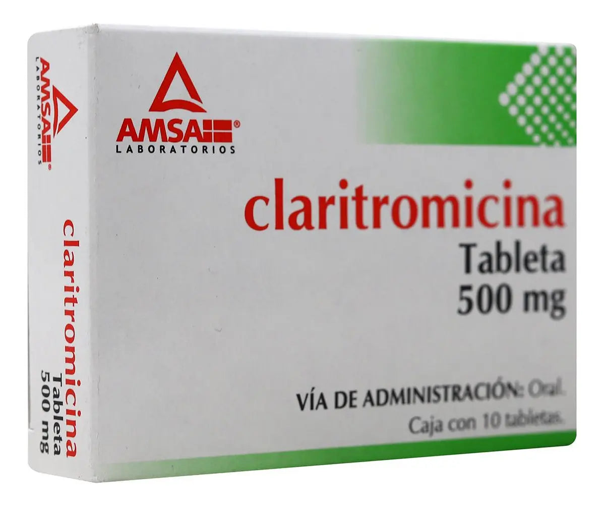 Claritromicina 500 Mg Con 10 Tabletas Amsa