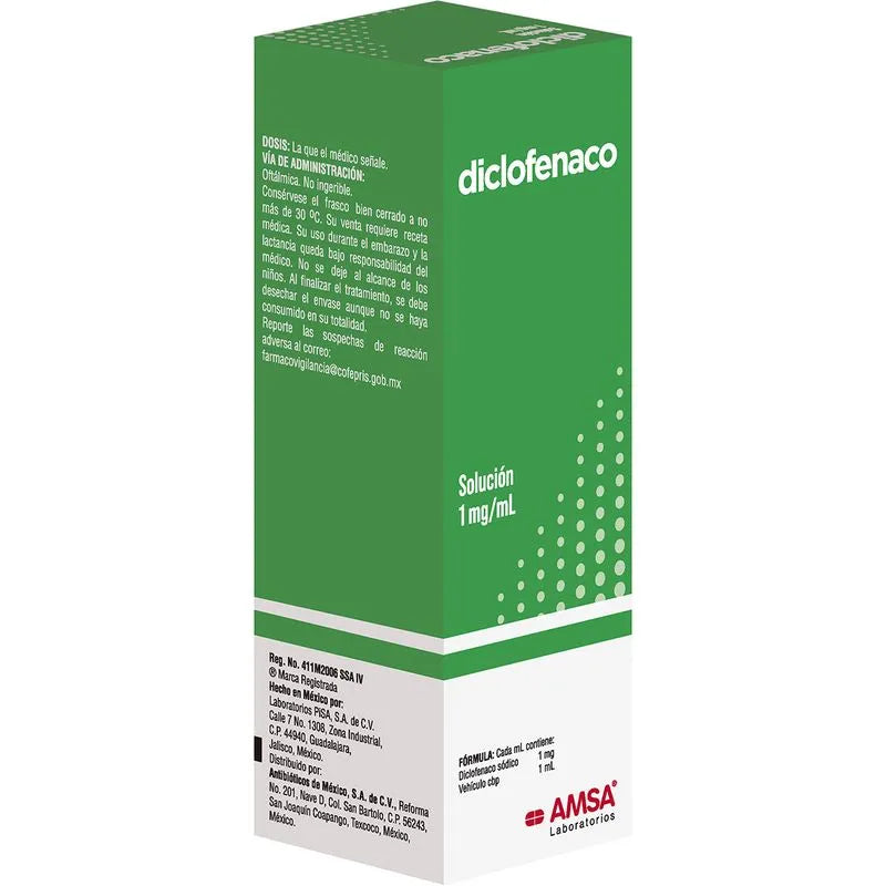 Diclofenaco 1 Mg Solucion Oftalmica 5 Ml
