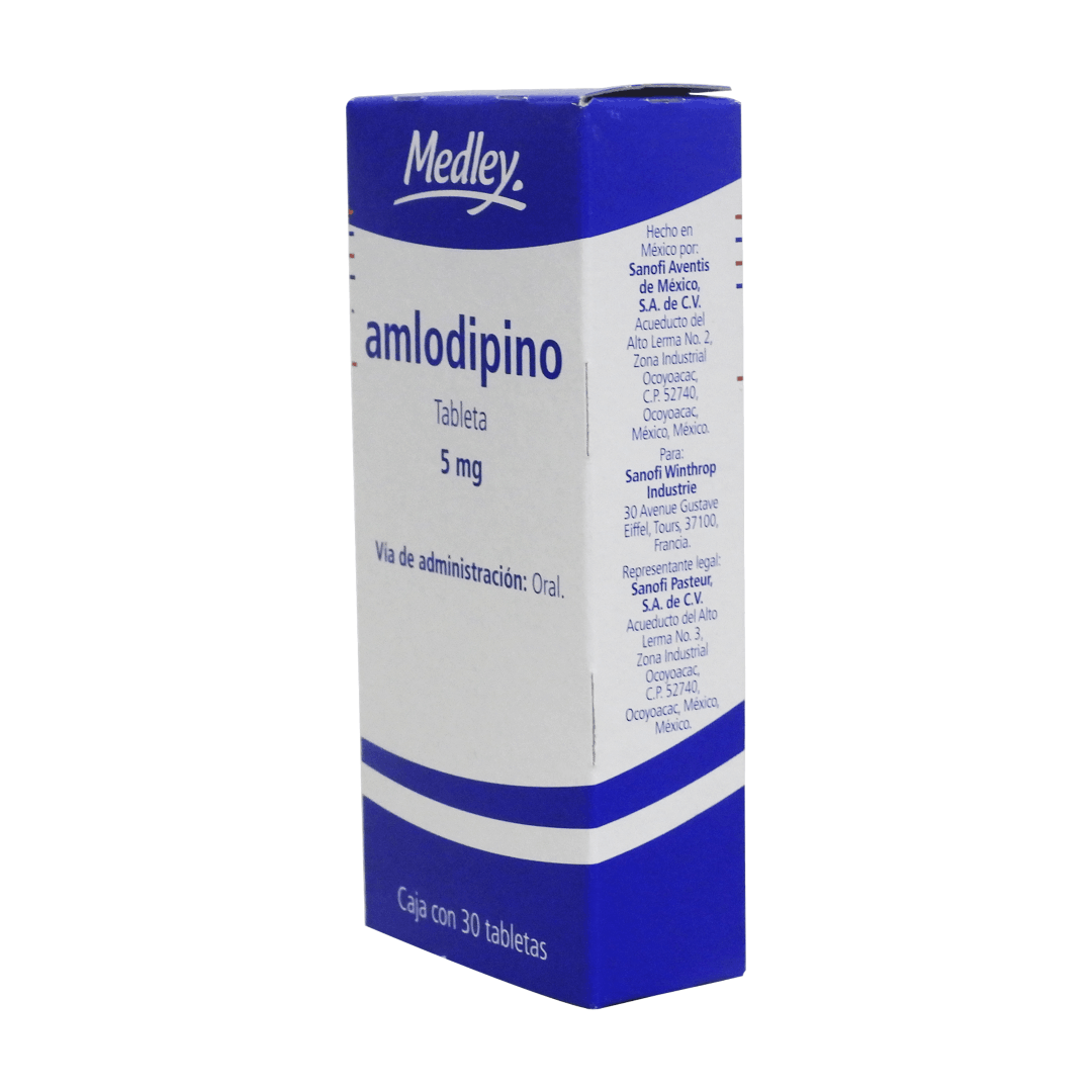 Amlodipino 5 Miligramos 30 Tabletas
