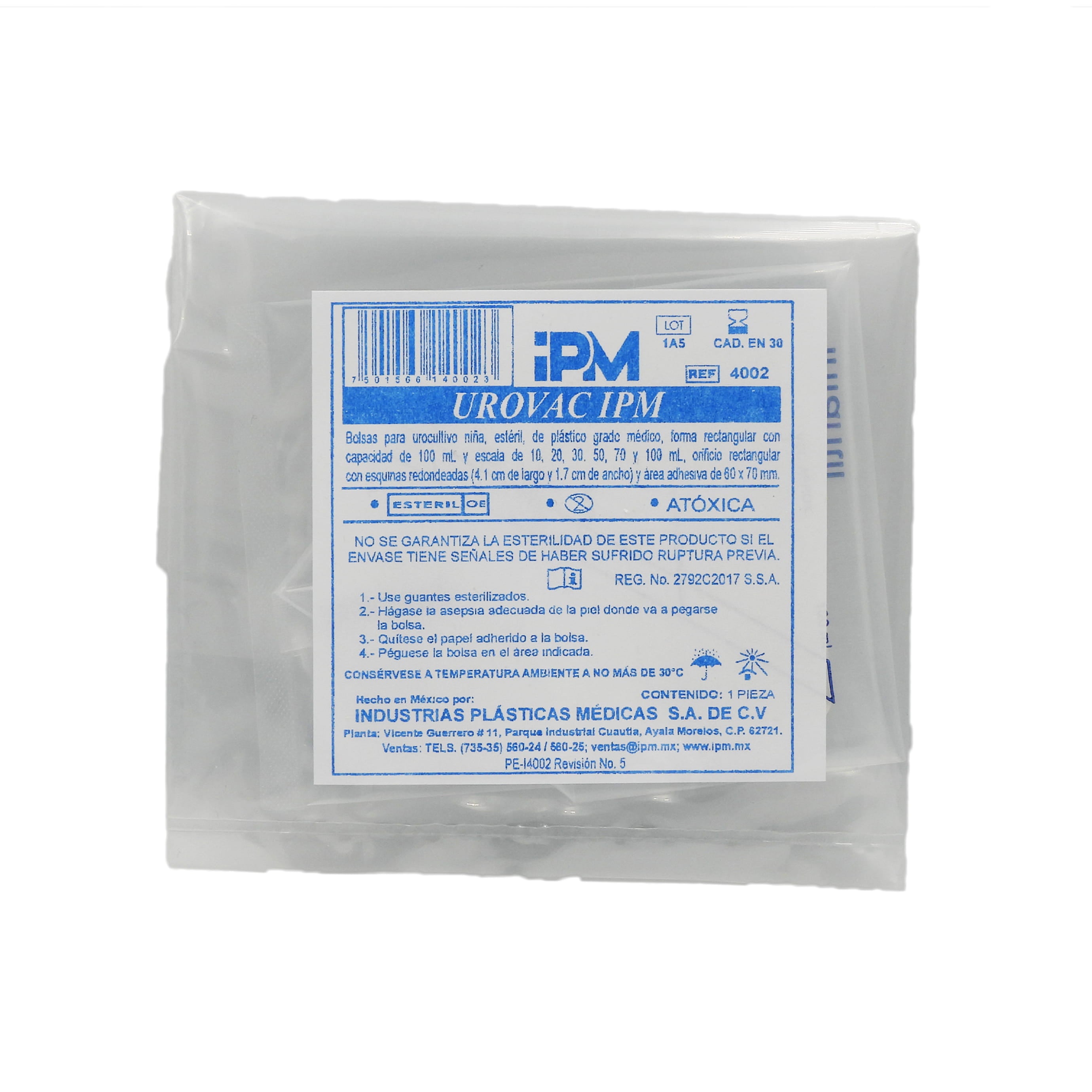 Bolsa Recolectora Orina Niña Pieza Urovac Ipm