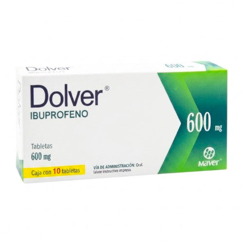 Dolver (Ibuprofeno) 600 Miligramos Con 10 Tabletas