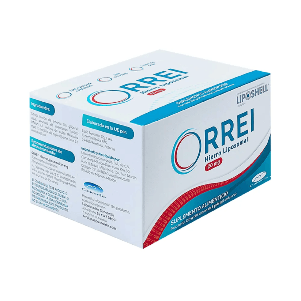 Orrei 20 Mg Suplemento Alimenticio Con 30 Sobres Gel 5 G