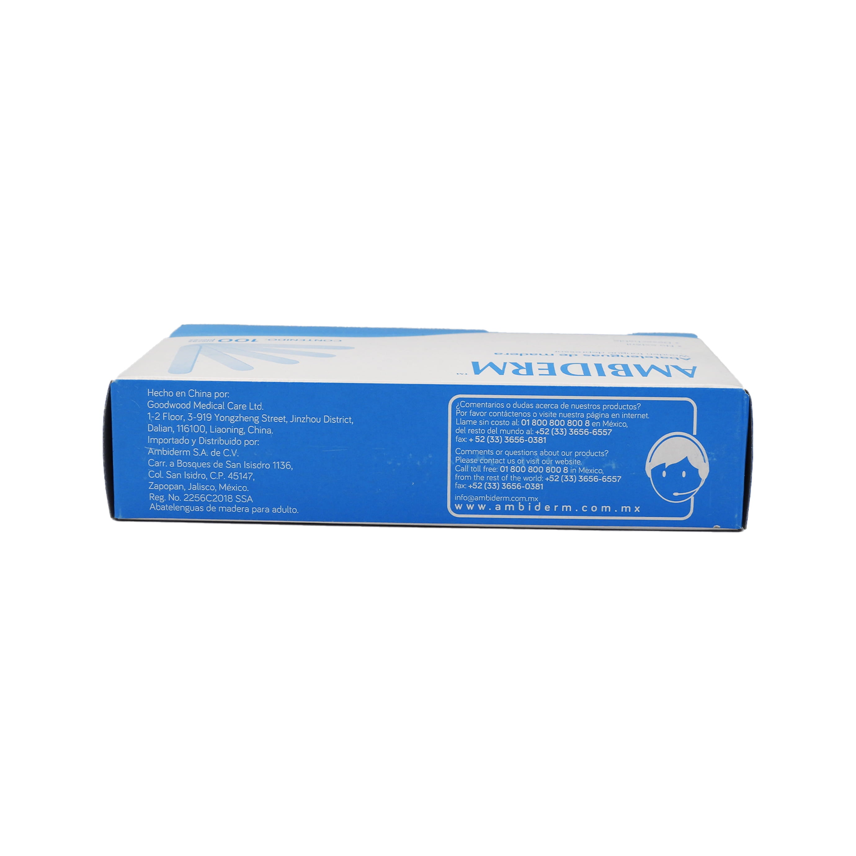 Abatelenguas De Madera Con 100 Piezas Ambiderm