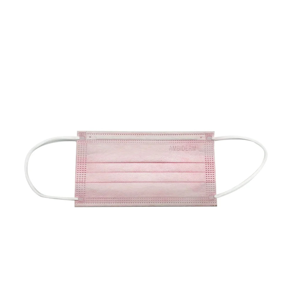 Cubre Bocas Rosa Con 50 Piezas Ambiderm