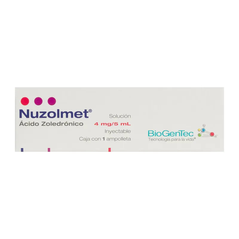 Nuzolmet (Acido Zoledronico) 4 Mg Con 1 Ampolleta De 5 Ml