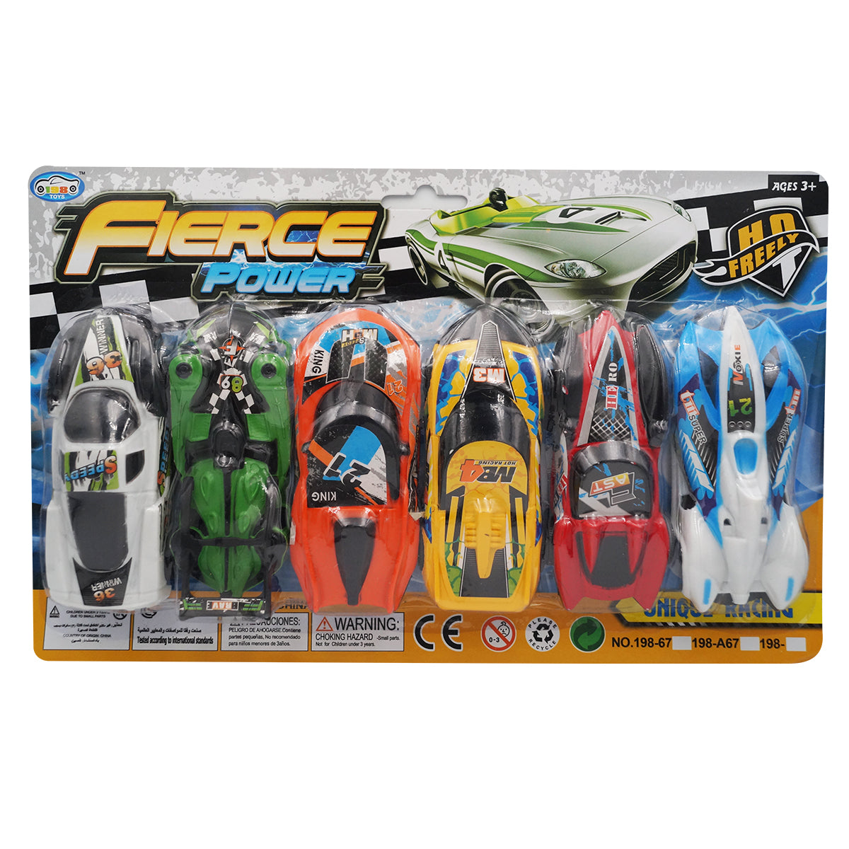 Carros De Friccion Con 6 Piezas