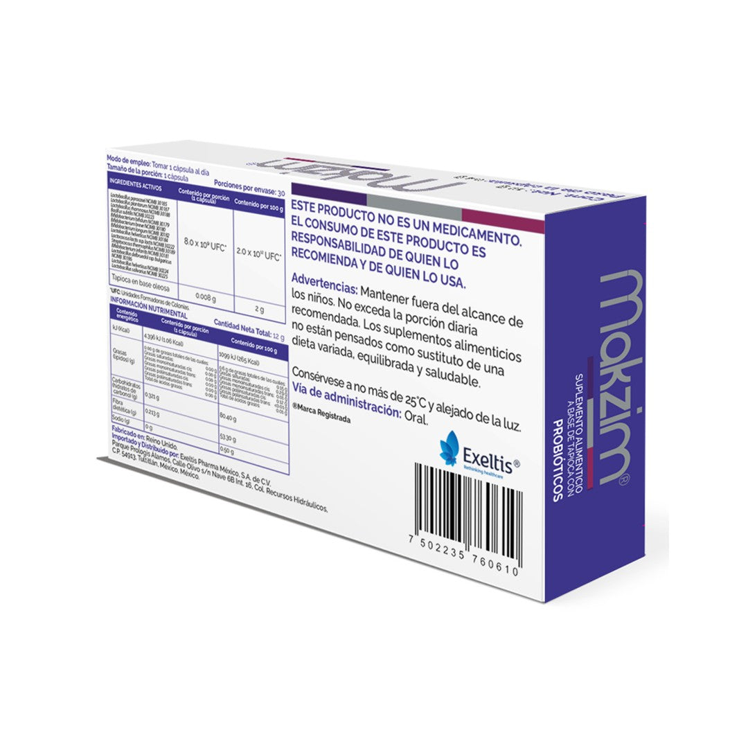 Makzim Suplemento Alimenticio Probioticos Con 30 Capsulas
