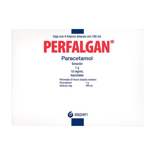 Perfalgan 1 G Solucion Inyectable Con 4 Frascos 100 Ml