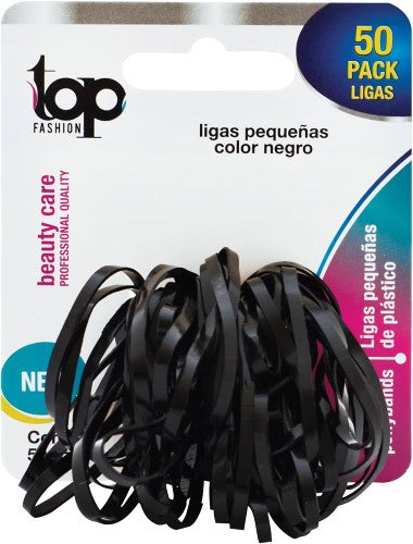 Ligas Pequeñas De Plasticotop Fashion Negro Con 50 Piezas
