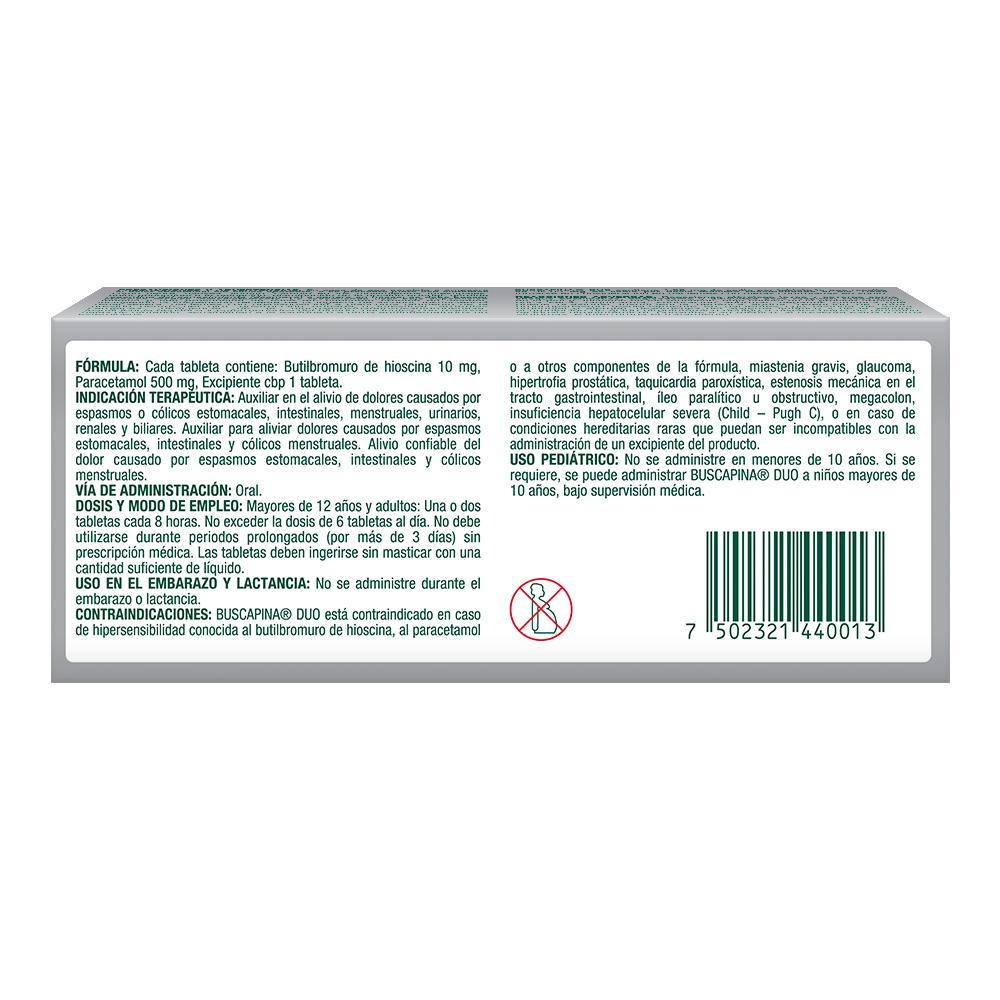 Buscapina Duo 10 Mg Tabletas 20