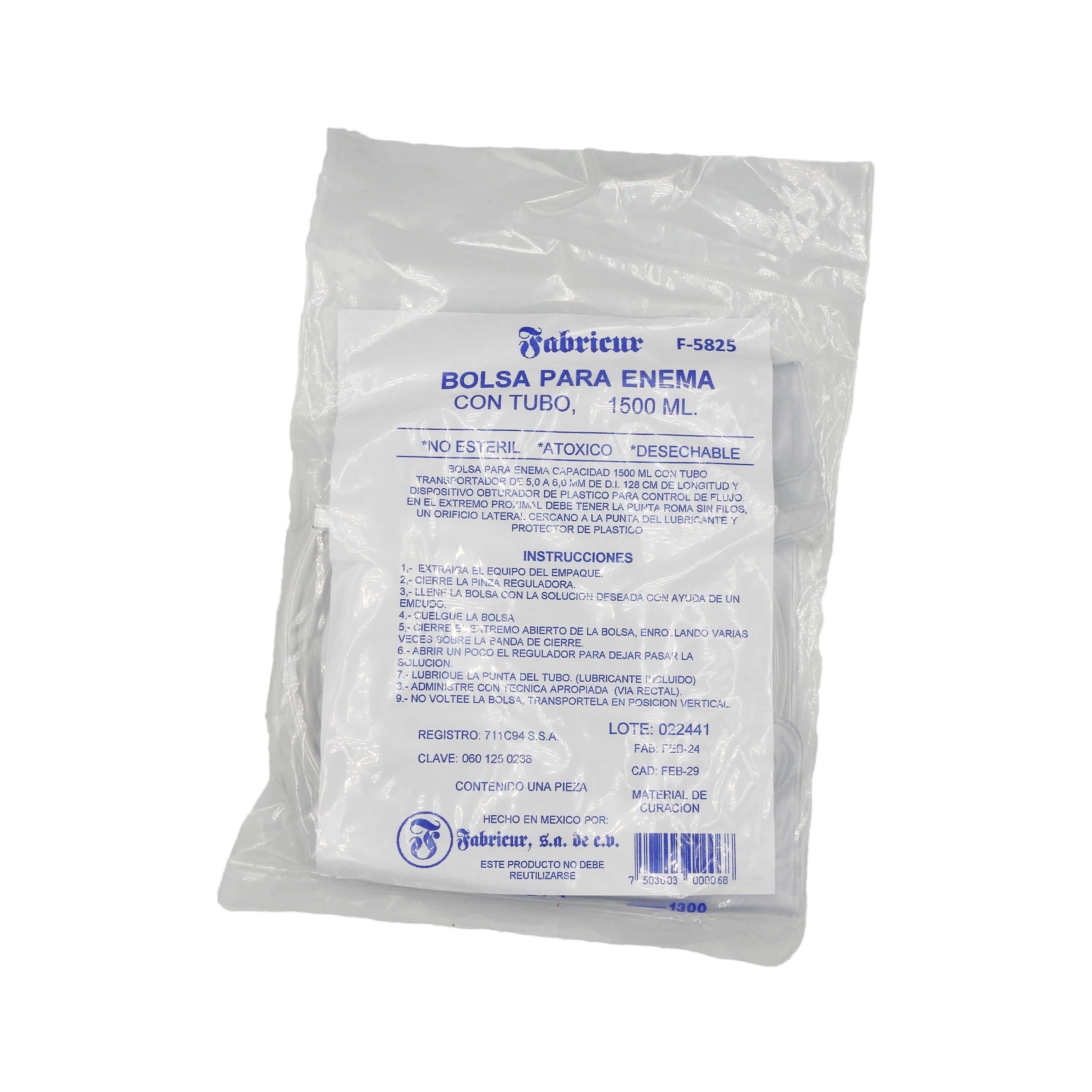 Bolsa Para Enema 1500 Ml