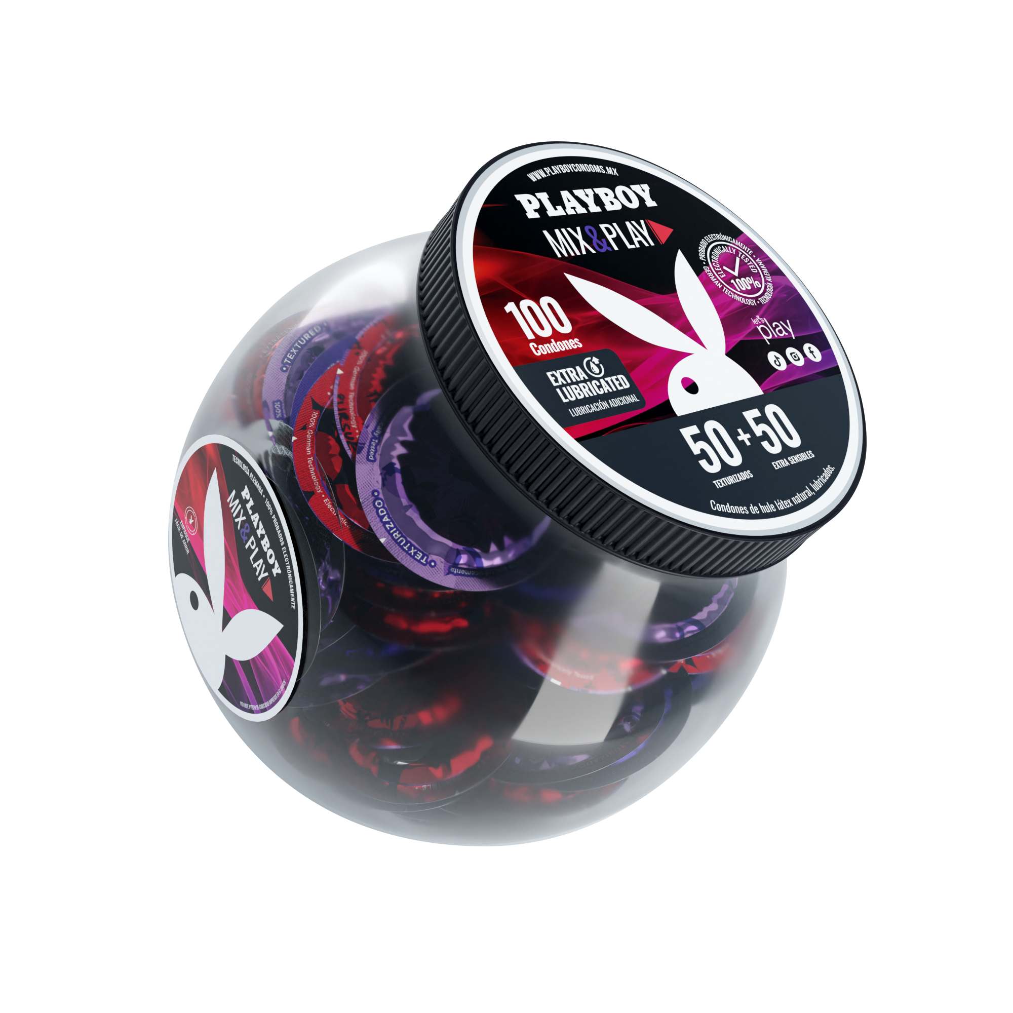 Vitrolero Condones Playboy Mix Play Con 100 Piezas