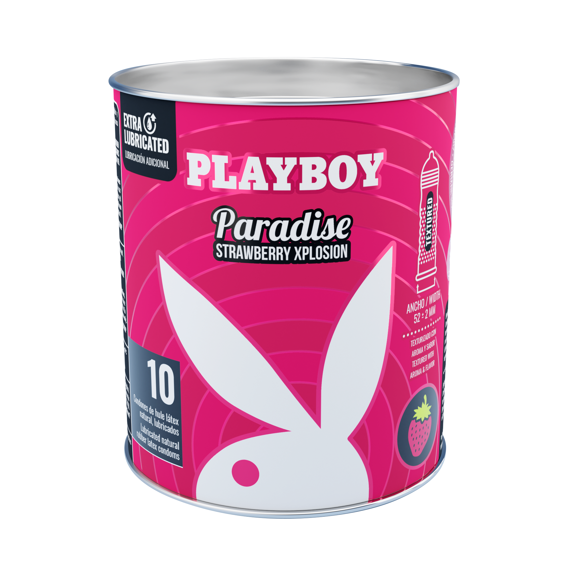 Preservativo Playboy Texturizado Fresa Con 10 Piezas
