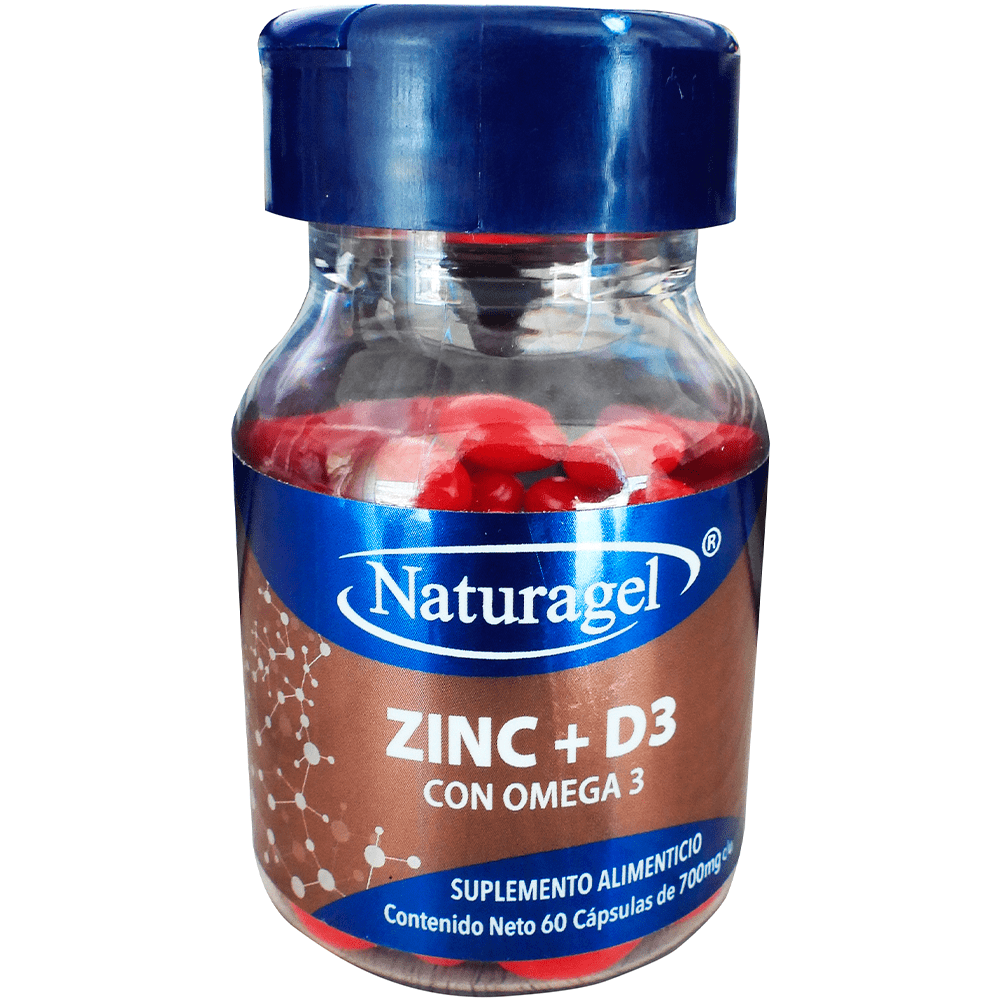 Zinc Vitamina D3 Con Omega 3 700 Mg Con 60 Capsulas
