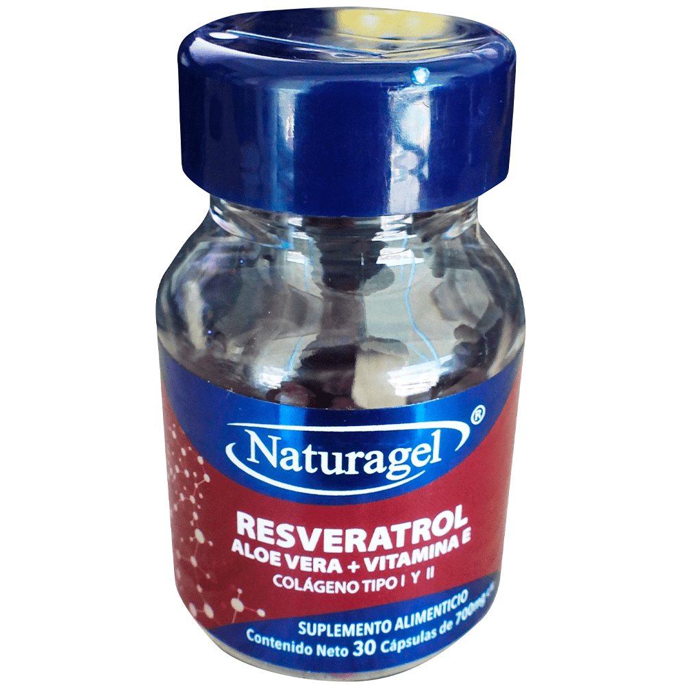 Resveratrol Aloe VeraVitamina E Colageno Tipo I Y Ii 700 Mg Con 30 Capsulas Naturagel
