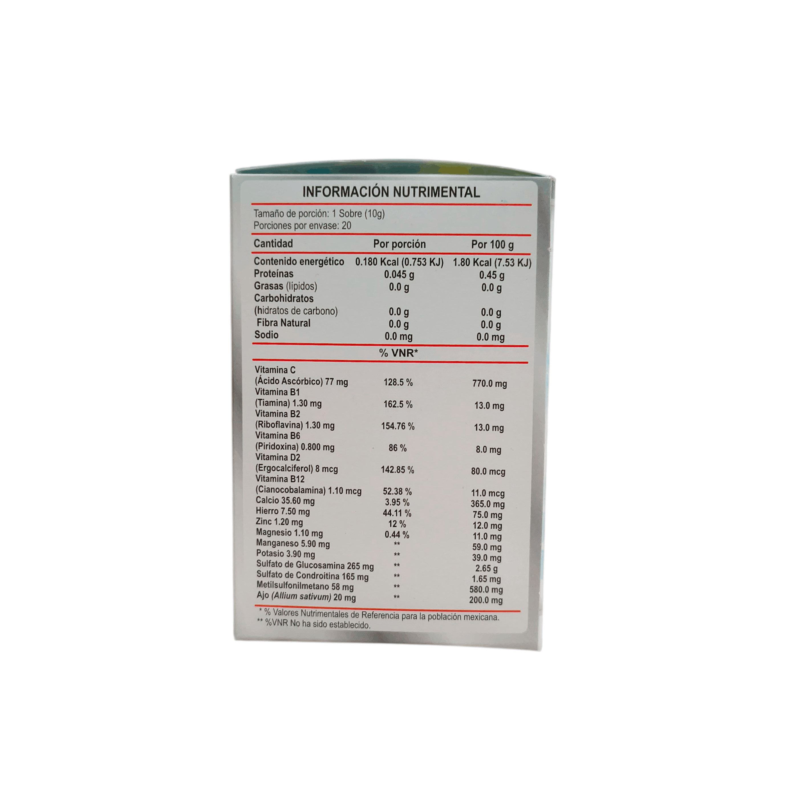 G-Fx (Glucosamina/Msm/Condro/Colageno) Polvo Con 20 Sobres X555