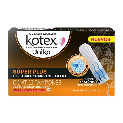 Tampones Kotex Unik Super Plus Con 12