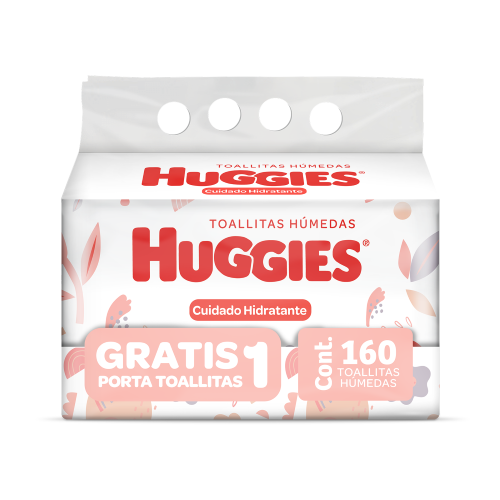 Toallitas Humedas Huggies Cuidado Hidratante Con 160 + Porta Toallas