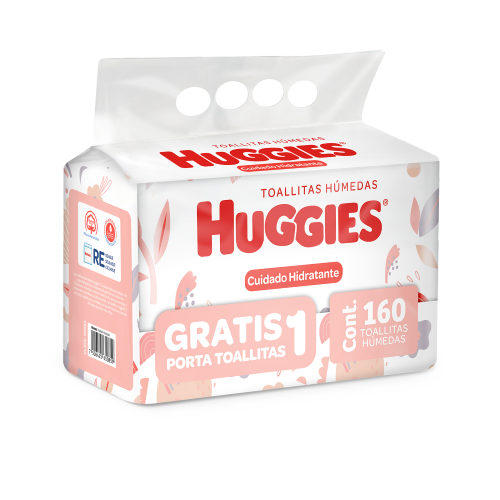 Toallitas Humedas Huggies Cuidado Hidratante Con 160 + Porta Toallas