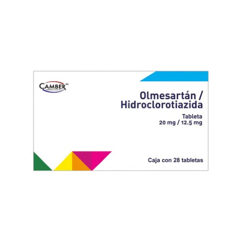 Olmesartan/Hidroclorotiazida 20/12.5 Mg Con 28 Tabletas Camber
