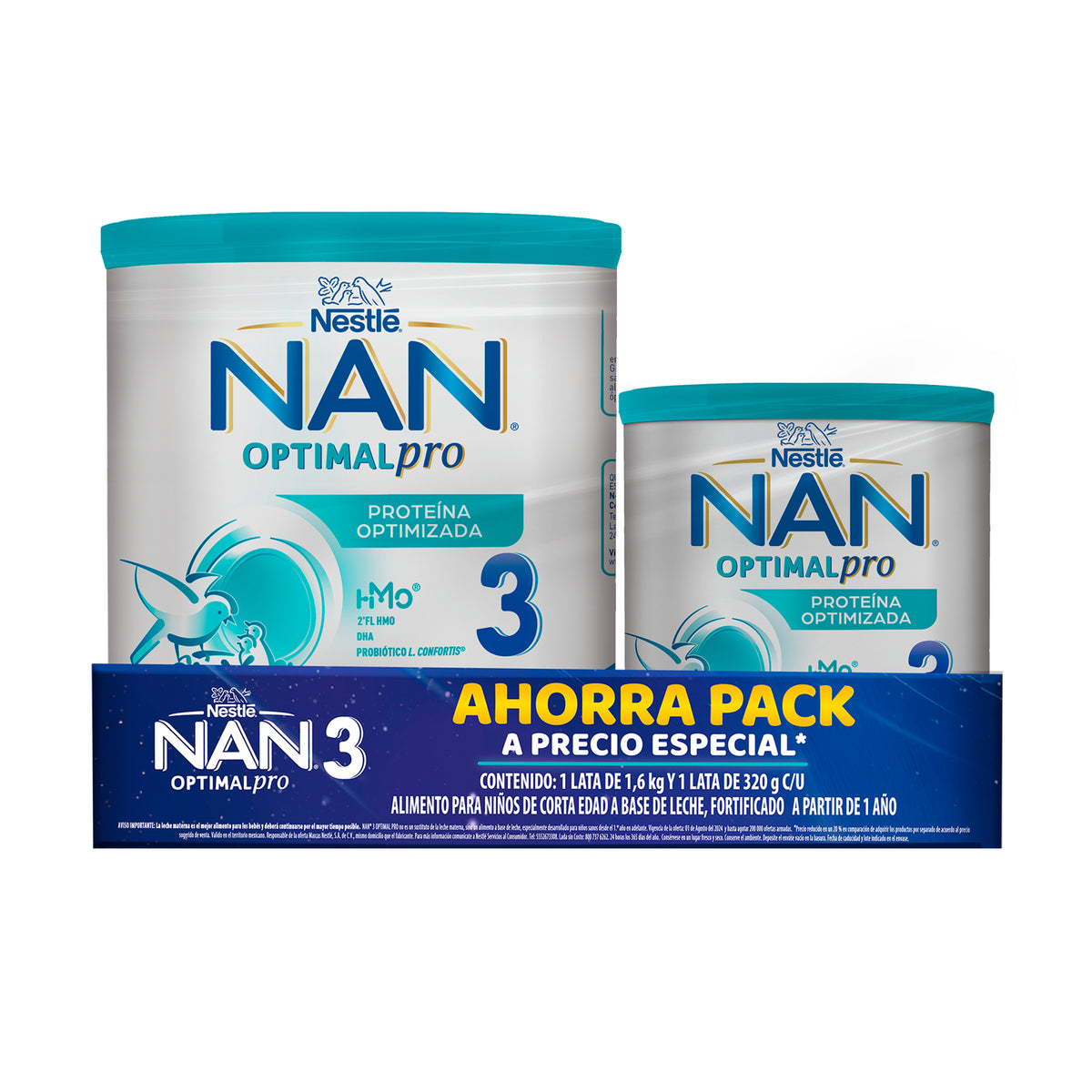 Nan 3 Optimal Pro 1,6 Kg + Nan 3 Optimal Pro 320 G