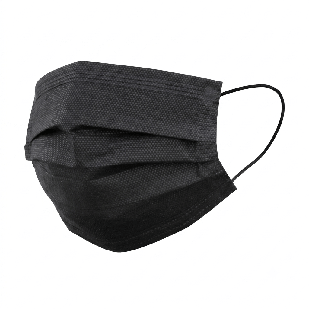 Cubre Bocas Termosellado Negro Con 50