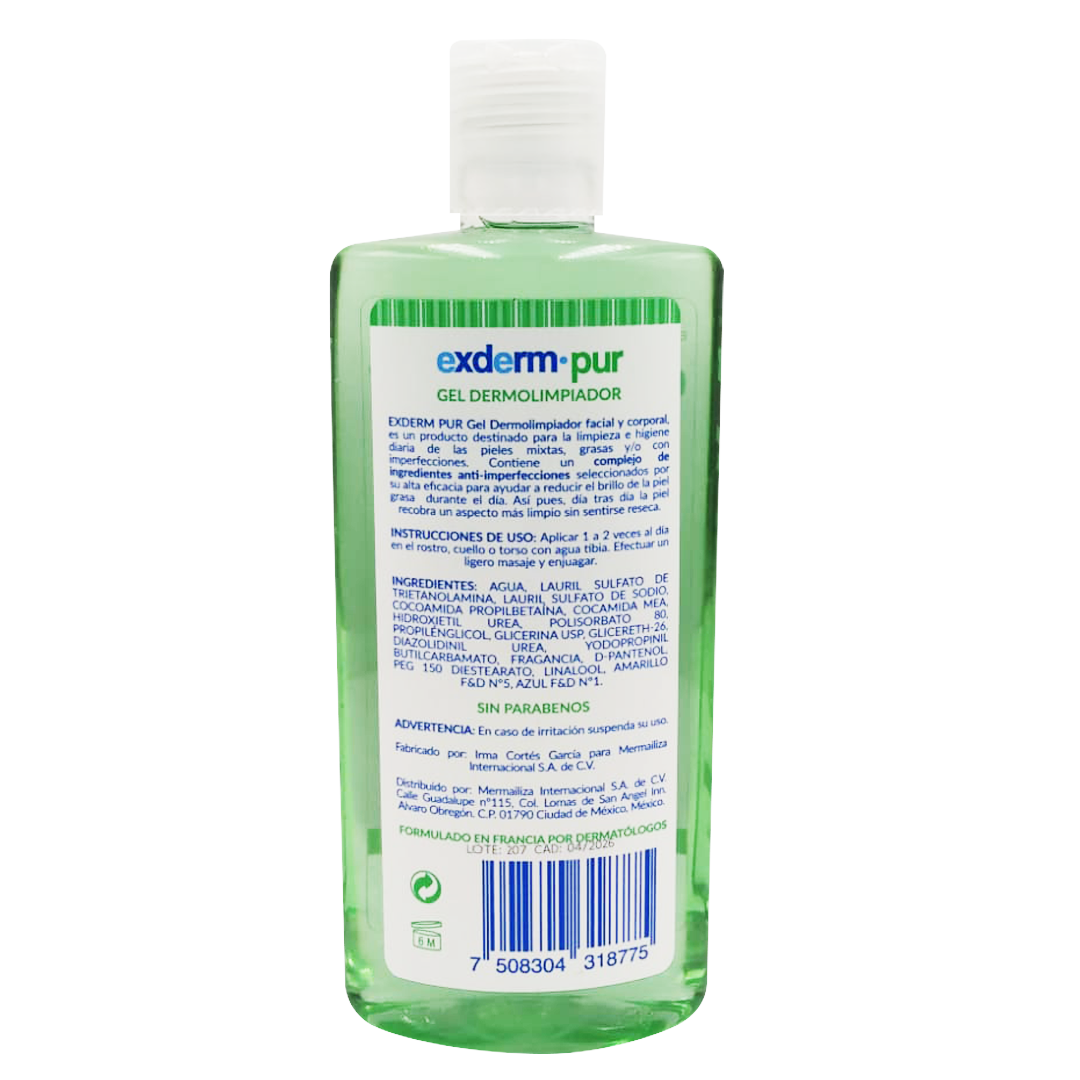 Exderm Pur Gel Dermolimpiador 250 Ml