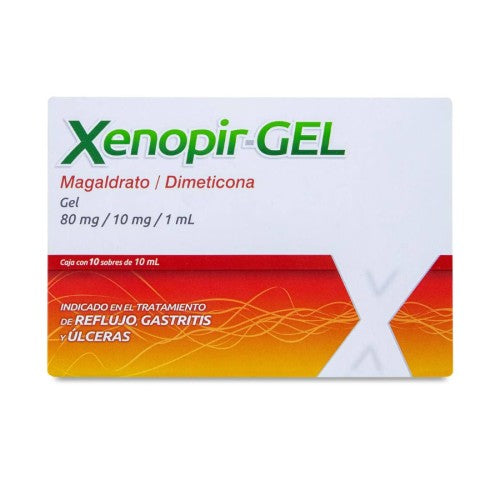 Xenopir-Gel (Magaldrato/Dimeticona) Con 10 Sobres 80 Mg/10 Mg/1 Ml