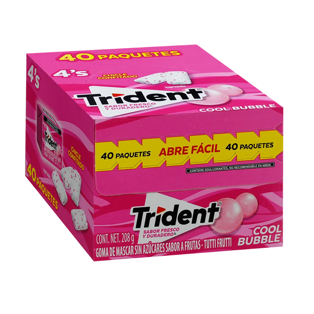 Trident 4,S Frutas Tuttifrutti Con 40 Piezas