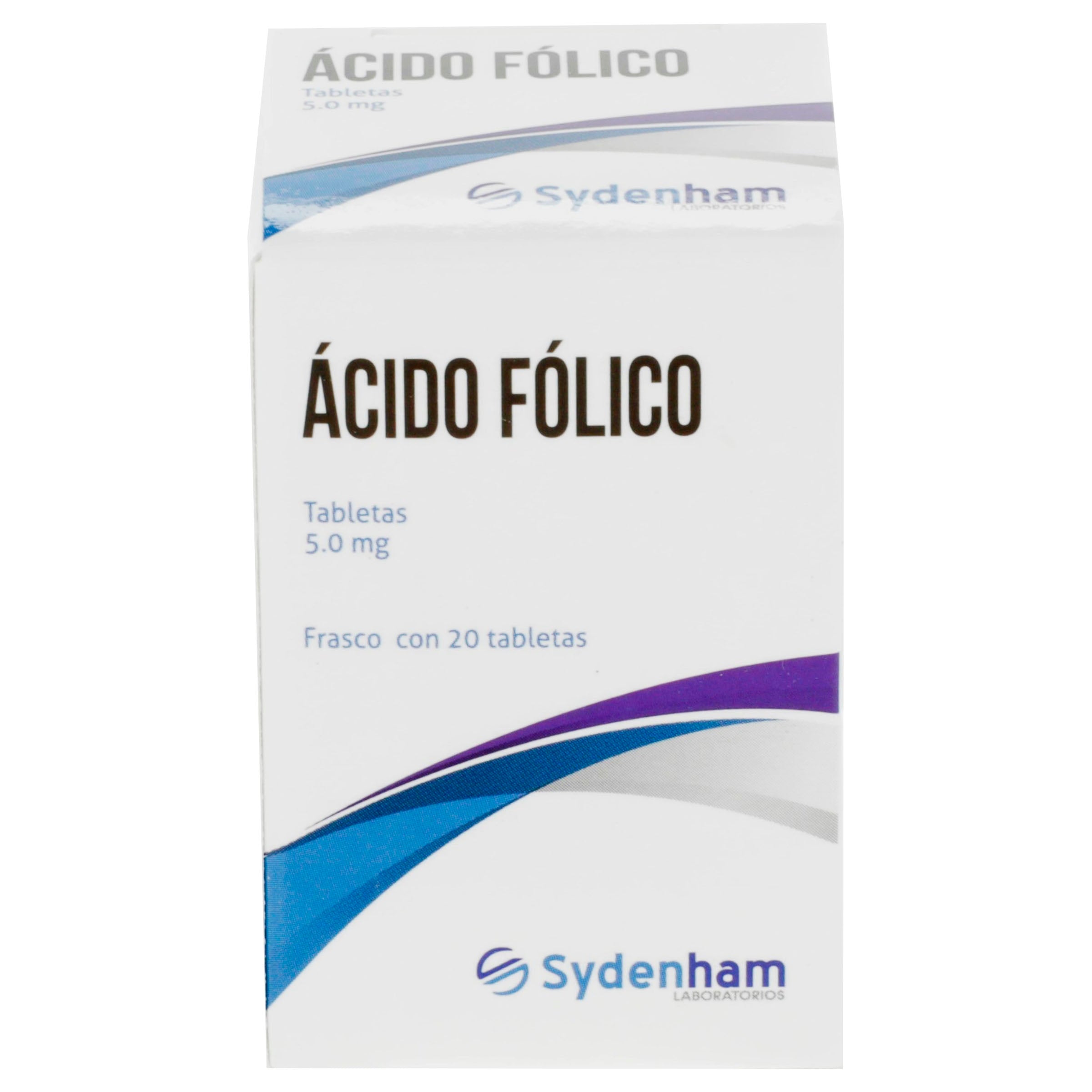 Acido Folico 5 Mg Frasco Con 20 Tabletas Sydenham 7502010580969