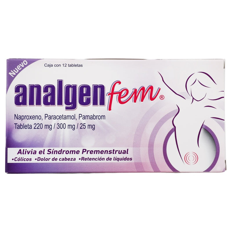 Analgen Fem 220/300/25 Mg Con 12 Tabletas 7501299308851