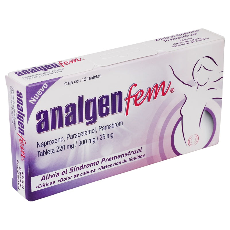 Analgen Fem 220/300/25 Mg Con 12 Tabletas 7501299308851 perfil 5