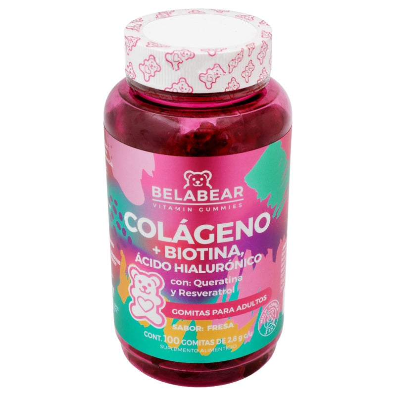 Belabear Colageno+Biotina & Ácido Hialuronico Con 100 Gomitas