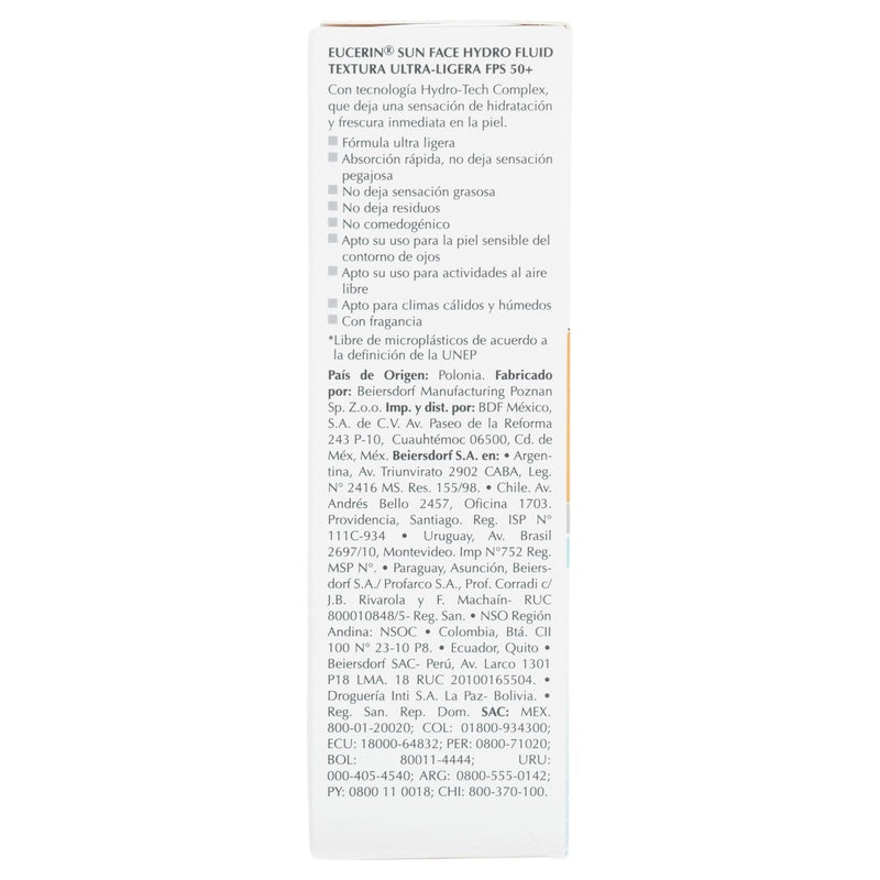 Bloqueador Eucerin Hydro Fluido Fps 50 50 Ml 4005900994776 perfil 13