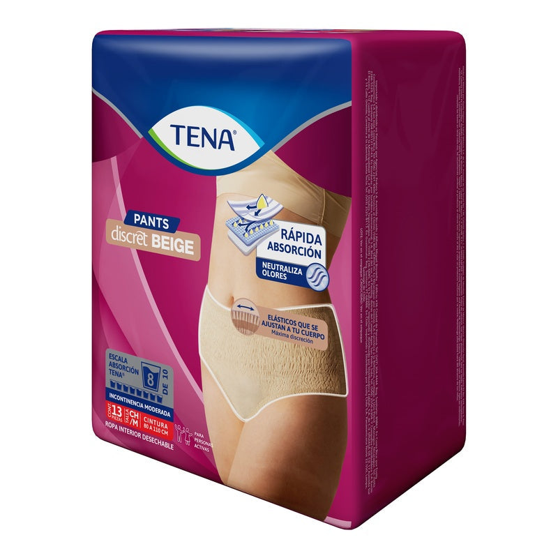 Calzon Tena Pants Beige Chico /Mediano Con 13 Piezas 7501019064357 perfil 18