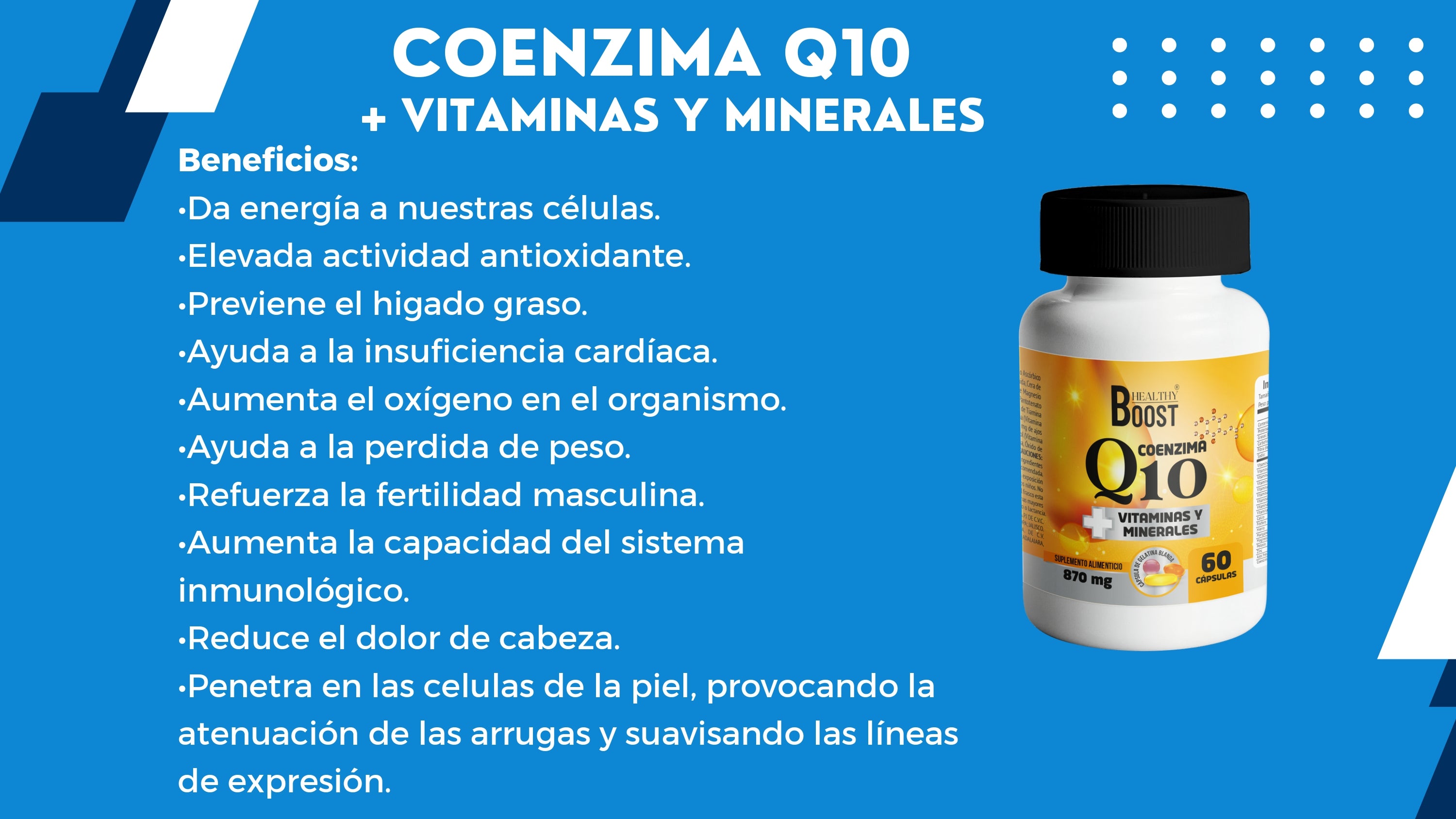 Coenzima Q10 10 Mg+Vitaminas Y Minerales Con 60 Capsulas Healthy Boost