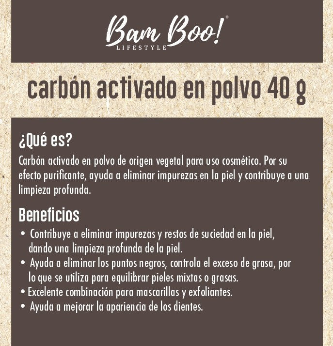 Bam Boo Lifestyle Carbon Activado Polvo 40 G