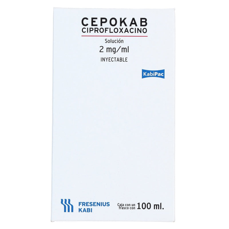 Cepokab (Ciprofloxacino) Solucion Inyectable 2 Mg/100 Ml 7501052713625 perfil 8