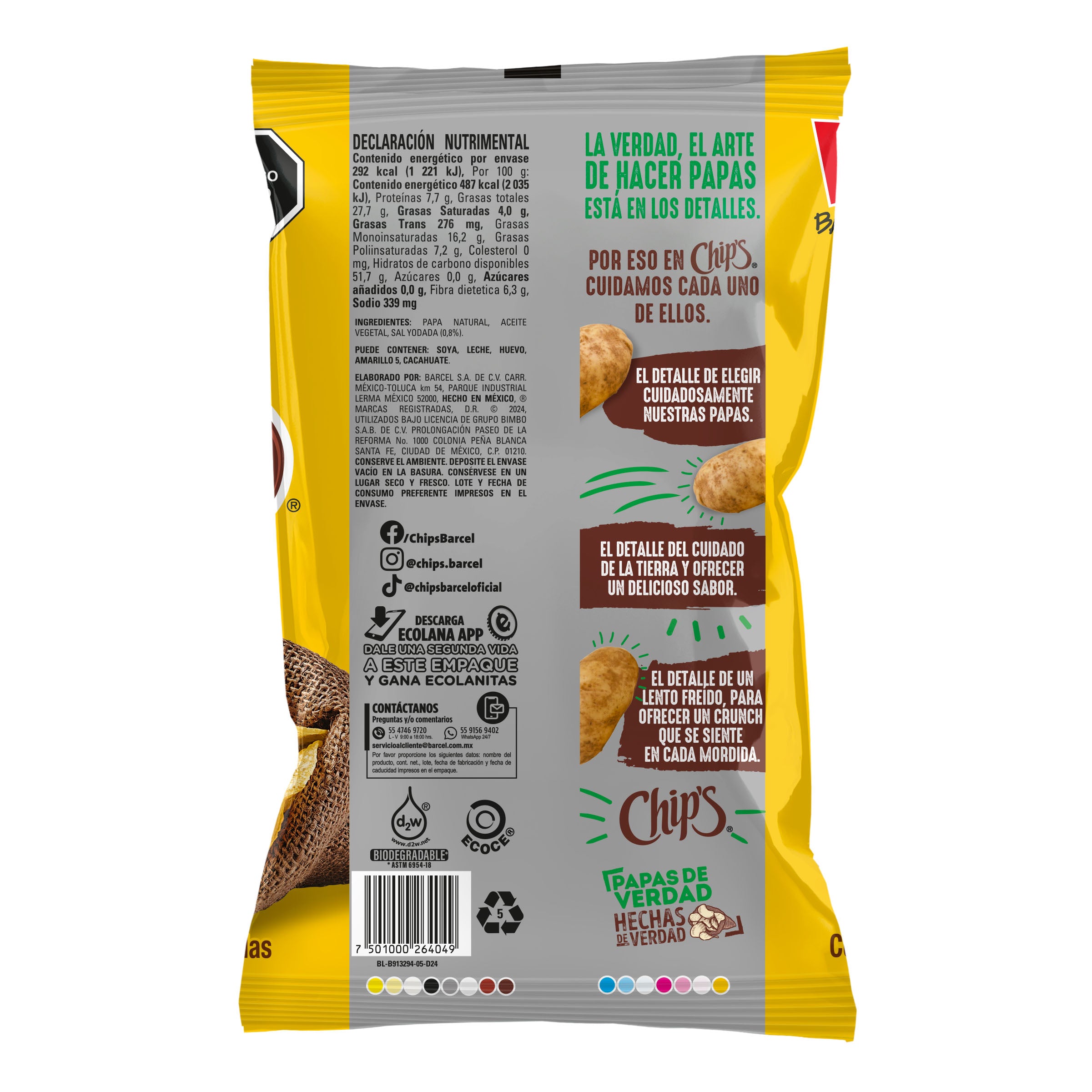 Chips Sal De Mar 60 G 7501000264049 vista trasera
