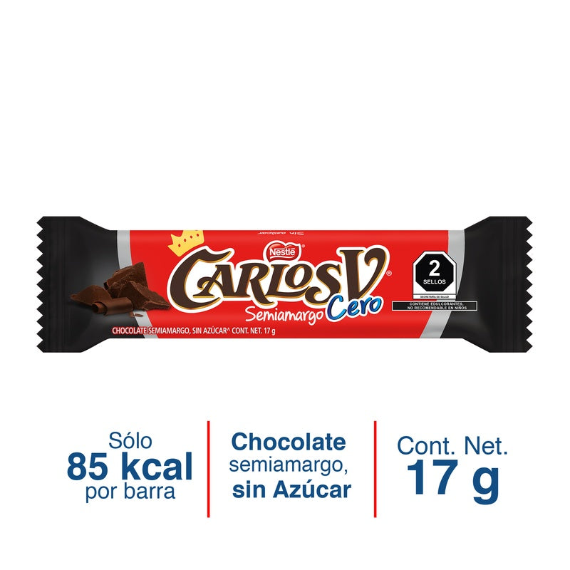 Chocolate Carlos V Cero Azucar 17 G 7506475100953 perfil 4