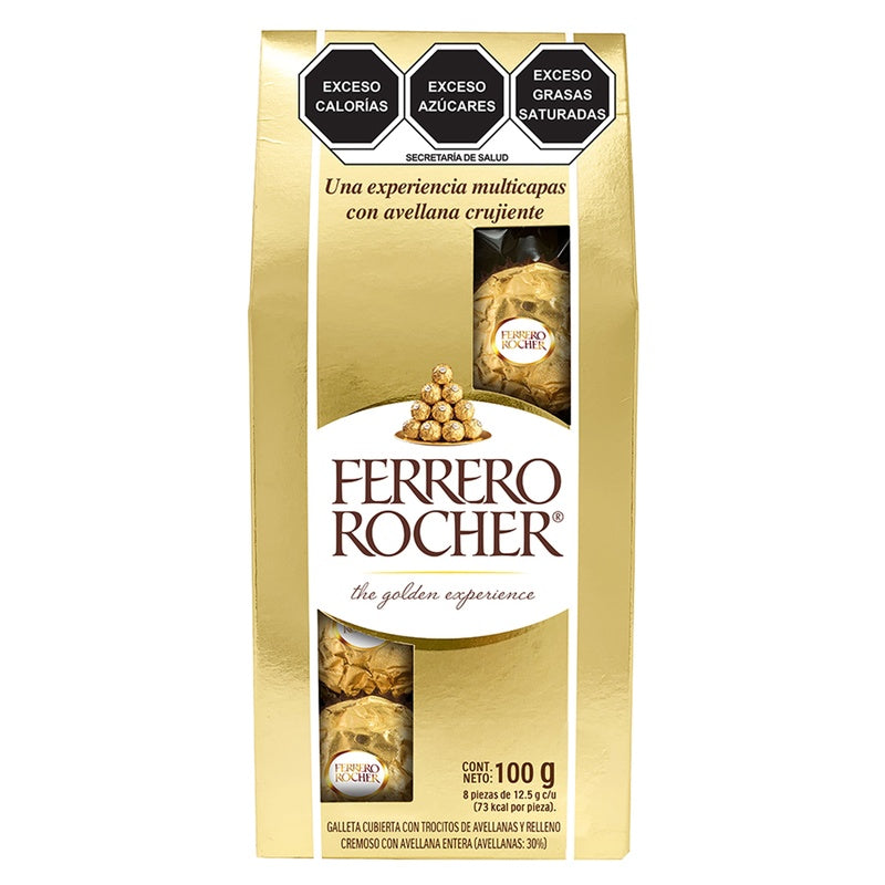 Chocolate Ferrero Rocher 100 G Con 8 Piezas 009800120802  perfil 2